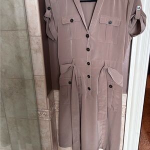 H&M Brown Button-Up Dress